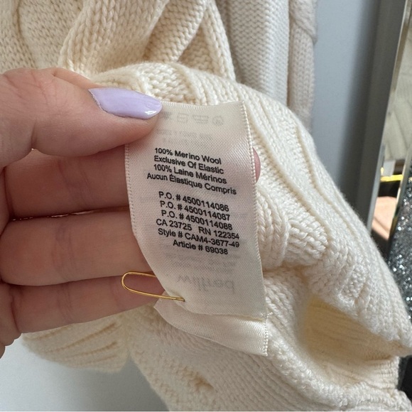 Aritzia Wilfred Champeaux Cable-Knit Sweater Merino Wool Turtleneck Oversized S - Picture 5 of 6